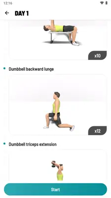 Dumbbell Workout at Home android App screenshot 3