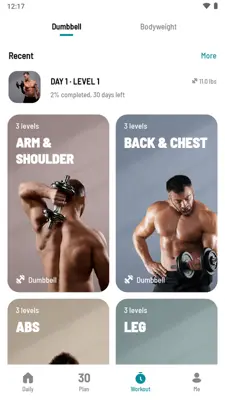 Dumbbell Workout at Home android App screenshot 7